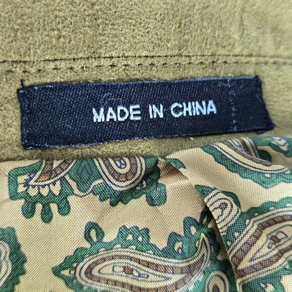 Lauren Ralph Lauren Size 46L Tan Faux Suede Sport Jacket Blazer 2 Button Closure - Picture 10 of 15